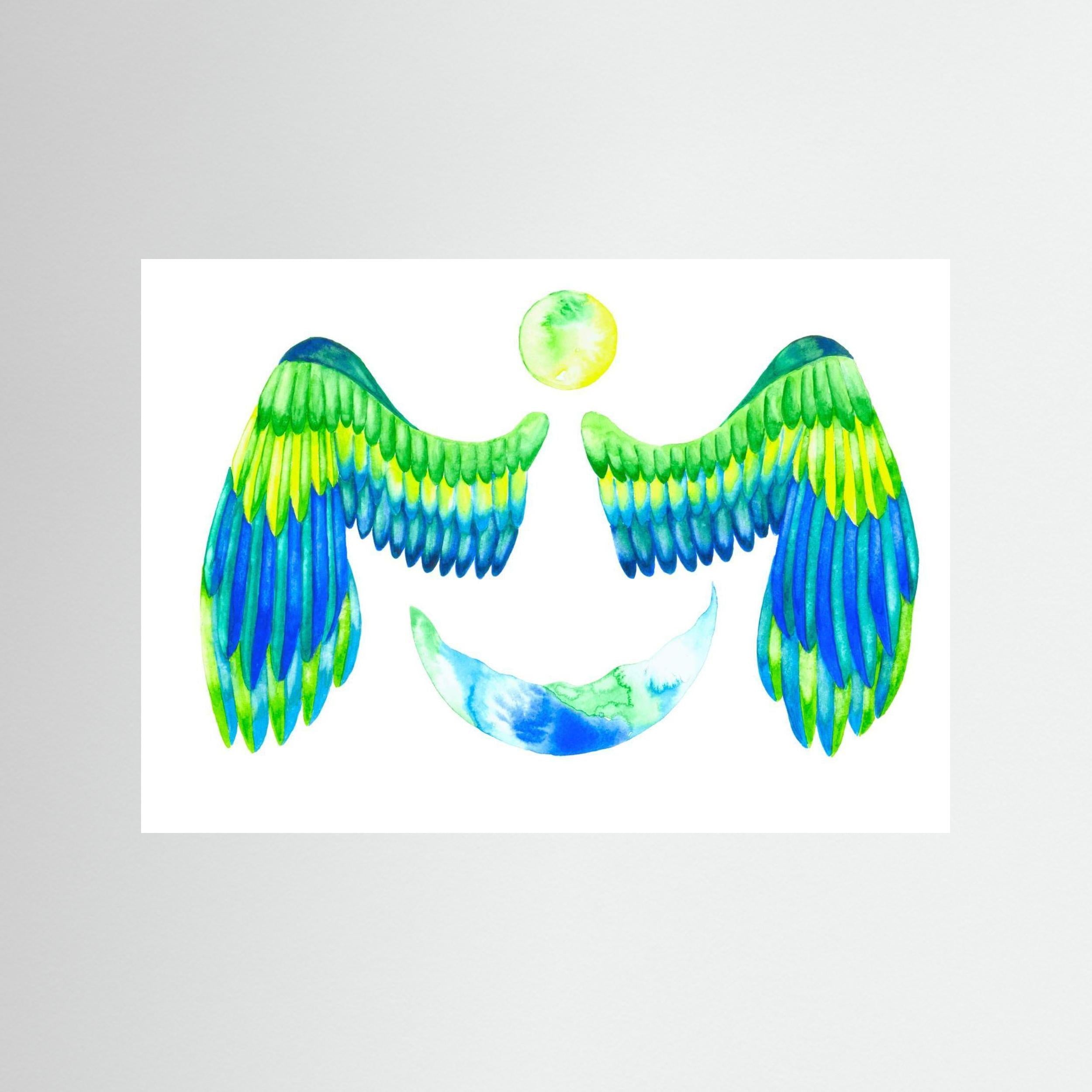 Turquoise Moon and Wings